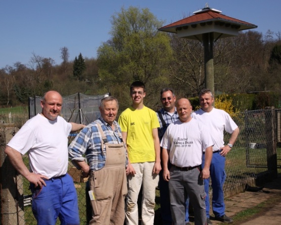 Das Aufbau-Team von links: Richard Schmidt, Werner Fischer, Christoph Schmidt, Axel Schäfer, Andreas Kailing und Alfred Pitterka